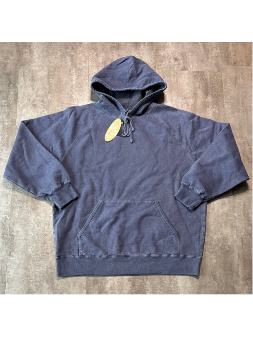 Vintage Non Fiction Raglan Hoodie Mens Large NWT Stonewash Blue